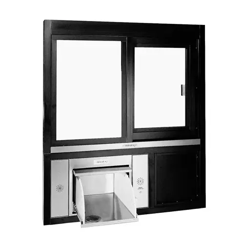 Manual Slider Transaction Window And Drawer 48" W x 51" H Right Hand Slide Dark Bronze Anodized Finish Manual Slider Transaction Window And Drawer 48" W x 51" H Right Hand Slide Dark Bronze Anodized Finish