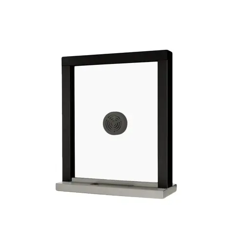 Ticket Window With Deal Tray 24" W x 36" H Size Non Ballistic Bullet Resistant Dark Bronze Anodized Finish