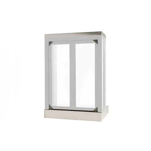 Panoramic Three Sided View Bi Fold Transaction Window 20" W x 32" H Service Opening Clear Anodized Finish