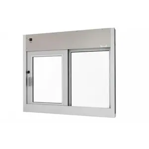 Quikserv SS-9615-CL Fully Automatic Sliding Transaction Windows 48" W x 41" H Size Left Hand Slide Clear Anodized Finish