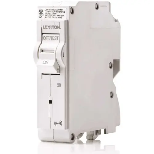 Standard 1-Pole 20 Amp 120-Volt 10kA Interrupt Rating Smart Branch Circuit Breaker Standard 1-Pole 20 Amp 120-Volt 10kA Interrupt Rating Smart Branch Circuit Breaker