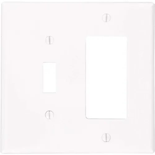 White 2-Gang 1-Toggle/1-Decorator/Rocker Wall Plate White 2-Gang 1-Toggle/1-Decorator/Rocker Wall Plate