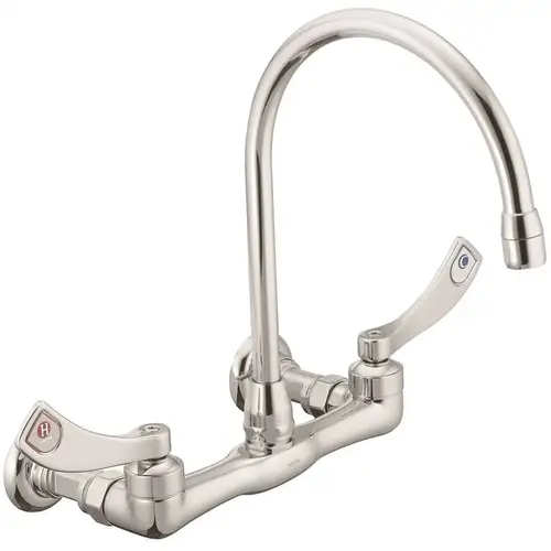 M-Dura Commercial 2-Handle Wall Mounted Kitchen Faucet with Wristblade Handles in Chrome M-Dura Commercial 2-Handle Wall Mounted Kitchen Faucet with Wristblade Handles in Chrome