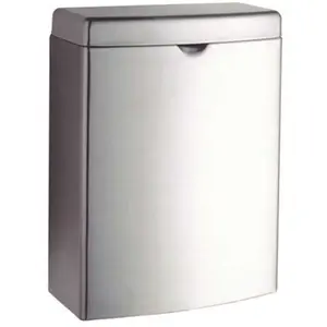 Bobrick Washroom Equipment 270 Surface-Mount Sanitary Napkin/Tampon Waste Bin (Stainless Steel)