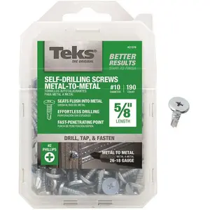 Teks 21376 #10 x 5/8 in. Phillips Pancake Head Self Drilling Screws - pack of 190