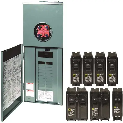 Homeline 200 Amp 20-Space 40-Circuit Outdoor Ring-Type Overhead Service Surface Mount Main Breaker CSED Value Pack Homeline 200 Amp 20-Space 40-Circuit Outdoor Ring-Type Overhead Service Surface Mount Main Breaker CSED Value Pack