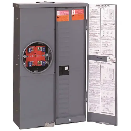 Homeline 125 Amp 16-Space 24-Circuit Outdoor Ring-Type Overhead/Underground Surface Mount Main Breaker CSED