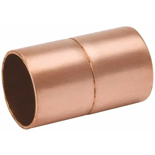 1/4 in. x 1/4 in. O.D. Copper Coupling with Stop 1/4 in. x 1/4 in. O.D. Copper Coupling with Stop