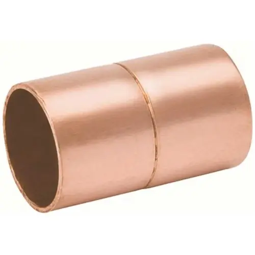 1-1/4 in. C x C Copper Coupling with Rolled Stop
