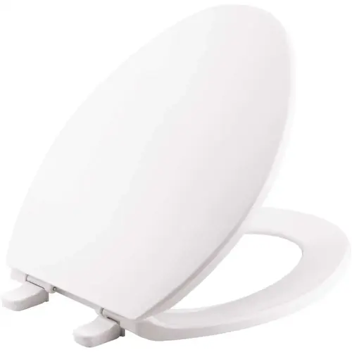 Brevia Elongated Closed Front Toilet Seat with Quick-Release Hinges in White Brevia Elongated Closed Front Toilet Seat with Quick-Release Hinges in White