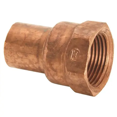 Wrot Copper Pipe Adapter: 3/4" Fitting, FTG x F, Solder Joint Wrot Copper Pipe Adapter: 3/4" Fitting, FTG x F, Solder Joint