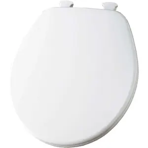 Church 540EC 000 By Bemis Round Closed Front Wood Toilet Seat In White Removes For Easy Cleaning