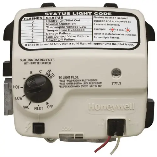 HONEYWELL REPLACEMENT GAS VALVE NATURAL GAS 1 IN. INSULATION White