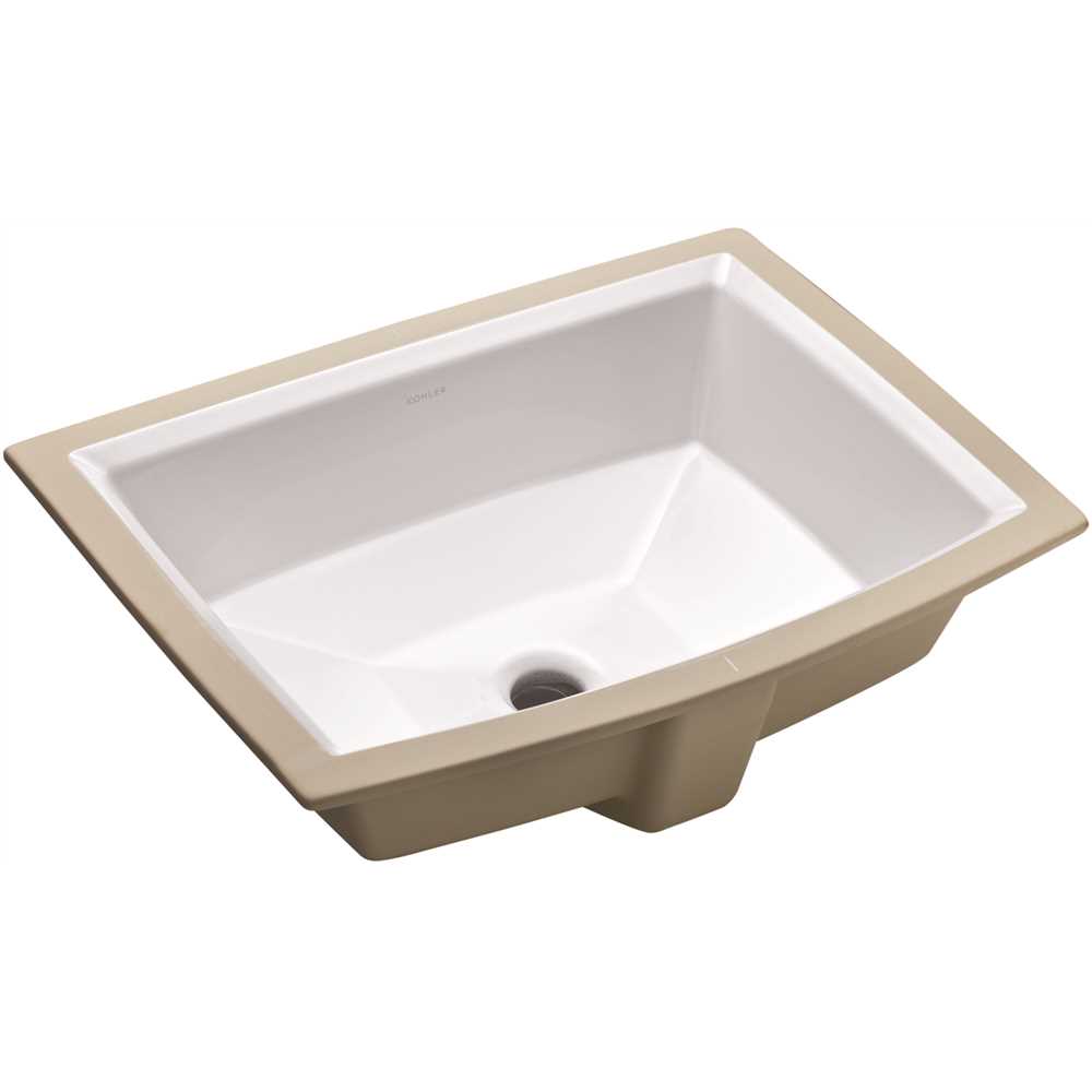 Kohler K-2355-0 Archer Vitreous China Undermount Bathroom Sink in White with Overflow Drain
