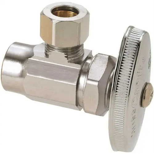 1/2 in. Nominal Sweat Inlet x 3/8 in. O.D. Compression Outlet Brass Multi-Turn Angle Valve in Chrome