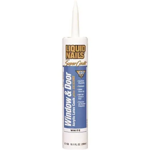 Super Caulk 10.1 oz. White Interior and Exterior Window and Door Caulk