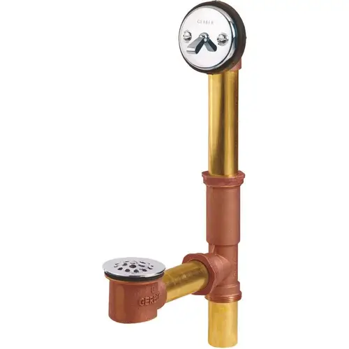 1-1/2 in. Trip Lever 20-Gauge Brass Pipe Bath Waste and Overflow Drain in Chrome 1-1/2 in. Trip Lever 20-Gauge Brass Pipe Bath Waste and Overflow Drain in Chrome
