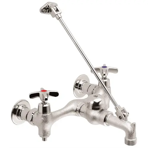 Commander Service Sink Faucet with Cross Handles in Rough Chrome Commander Service Sink Faucet with Cross Handles in Rough Chrome