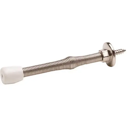 3 in. Satin Nickel Light Duty Spring Door Stop