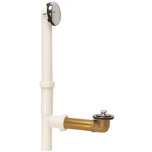 Lift-And-Spin Bathtub Drain Assembly with Brass Shoe Lift-And-Spin Bathtub Drain Assembly with Brass Shoe