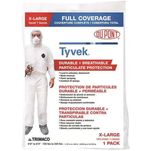 DuPont Tyvek XL Painters Coverall with Hood and Boots DuPont Tyvek XL Painters Coverall with Hood and Boots
