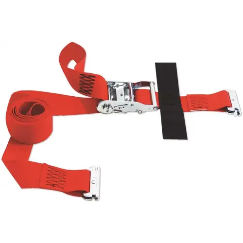 8 ft. x 2 in. Logistic E-Strap with Ratchet in Red 8 ft. x 2 in. Logistic E-Strap with Ratchet in Red