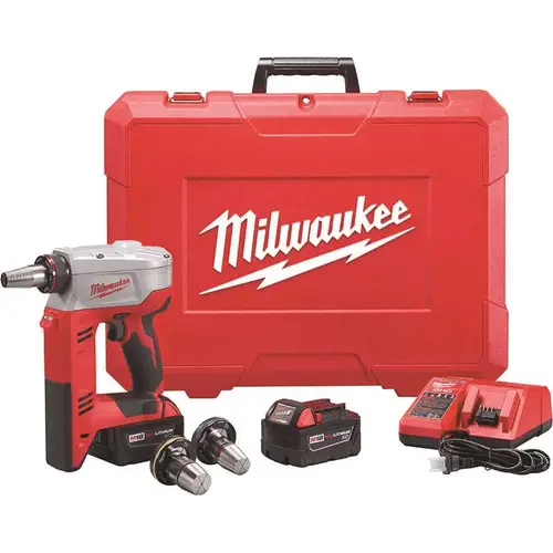 M18 18-Volt Lithium-Ion Cordless 3/8 in. to 1-1/2 in Expansion Tool Kit with 3 Heads, Two 3.0Ah Batteries M18 18-Volt Lithium-Ion Cordless 3/8 in. to 1-1/2 in Expansion Tool Kit with 3 Heads, Two 3.0Ah Batteries