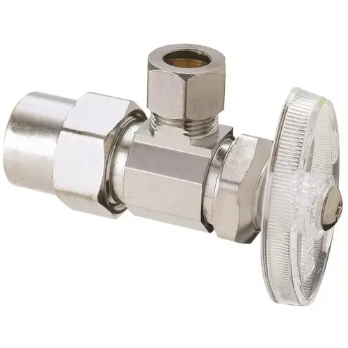 1/2 in. Nom CPVC Inlet x 3/8 in. O.D. Compression Outlet Brass Multi-Turn Angle Stop in Chrome
