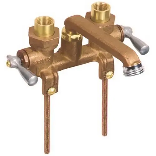 Classics 4 in. 2-Handle Laundry Faucet in Rough Brass