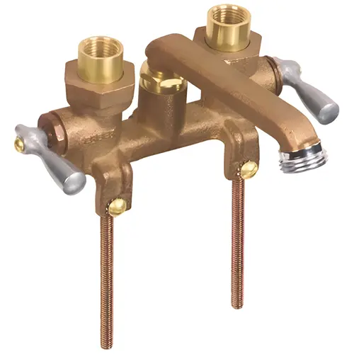 Classics 4 in. 2-Handle Laundry Faucet in Rough Brass Classics 4 in. 2-Handle Laundry Faucet in Rough Brass