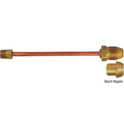 Copper Hogtail, POL x 1/2 in. MNPT, Economy Nipple, 3/8 in. Tube Size, 12 in. L, 7/8 HEX Copper Hogtail, POL x 1/2 in. MNPT, Economy Nipple, 3/8 in. Tube Size, 12 in. L, 7/8 HEX