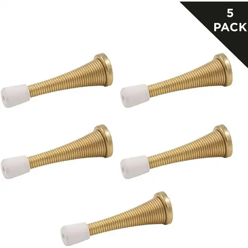 Bright Brass Spring Door Stops Value Pack