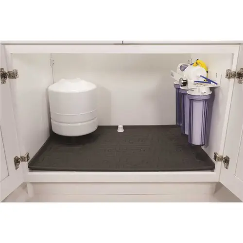 28 in. x 22 in. Grey Kitchen Depth Under Sink Cabinet Mat Drip Tray Shelf Liner