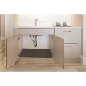 Xtreme Mats CMV-24-GREY 22 in. x 19 in. Grey Bathroom Vanity Depth Under Sink Cabinet Mat Drip Tray Shelf Liner