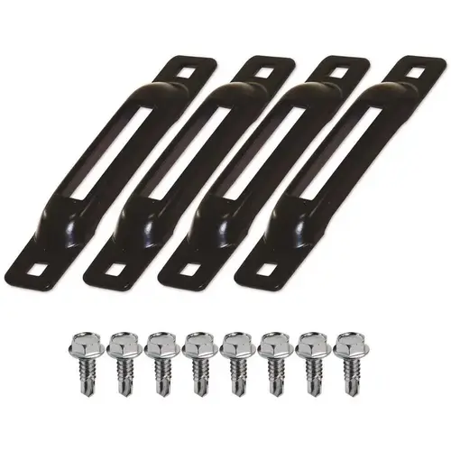 E-Track Single Strap Anchor in Black with Self-Drilling Screws