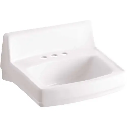 Greenwich Wall-Mounted Vitreous China Bathroom Sink in White with Overflow Drain Greenwich Wall-Mounted Vitreous China Bathroom Sink in White with Overflow Drain
