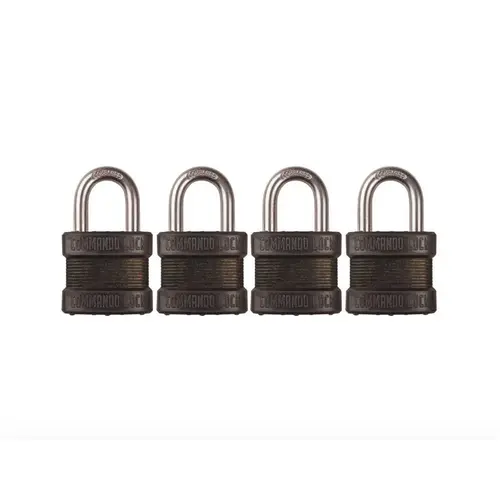 Blackout High Security 1-3/4 in. Keyed Padlock Outdoor Weather Resistant Military-Grade W 1-1/8in. Shackle - pack of 4 Blackout High Security 1-3/4 in. Keyed Padlock Outdoor Weather Resistant Military-Grade W 1-1/8in. Shackle - pack of 4