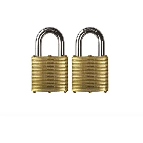 Marine Heavy Duty Brass Rustproof Keyed Padlock 1-3/4 in. W 1-1/8 in. Alloy Shackle Weather Resistant - Pair