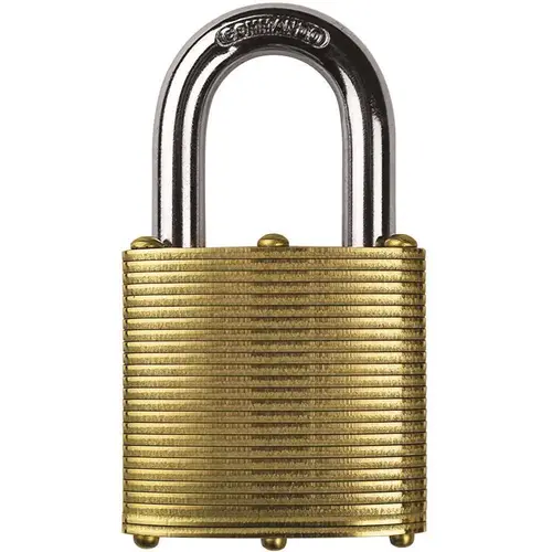 Marine Heavy Duty Brass Rustproof Keyed Padlock 1-3/4 in. W 1-1/8 in. Alloy Shackle Weather Resistant Military Grade