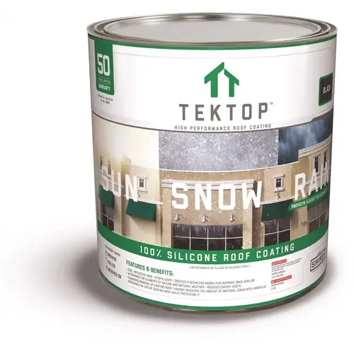 TekTop 1 Gal. Black 100% Silicone High Solids Roof Coating TekTop 1 Gal. Black 100% Silicone High Solids Roof Coating
