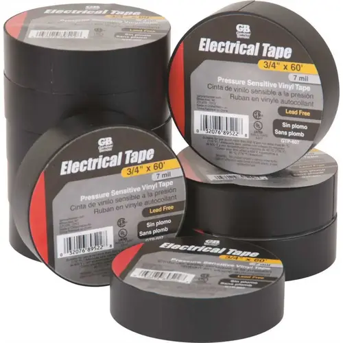 3/4 in. x 60 ft. Vinyl Electrical Tape - Black 3/4 in. x 60 ft. Vinyl Electrical Tape - Black