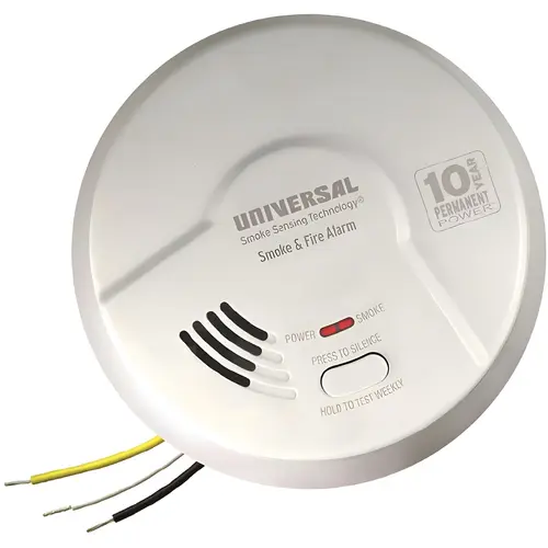 Combination 2-in-1 Smoke and Fire Alarm Detector Hardwired 10-Year Sealed Battery Backup Multi-Criteria Detection