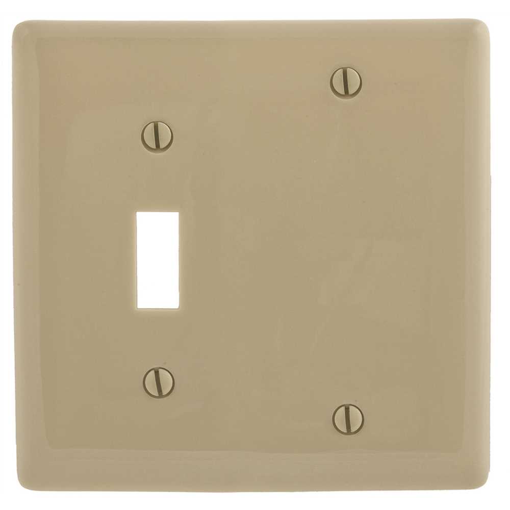 HUBBELL WIRING P113I Standard 2-Gang Toggle Switch/Blank Nylon Wall Plate (Ivory)