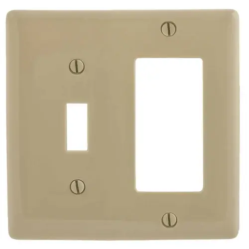 2-Gang Ivory Toggle and Decorator Wall Plate 2-Gang Ivory Toggle and Decorator Wall Plate