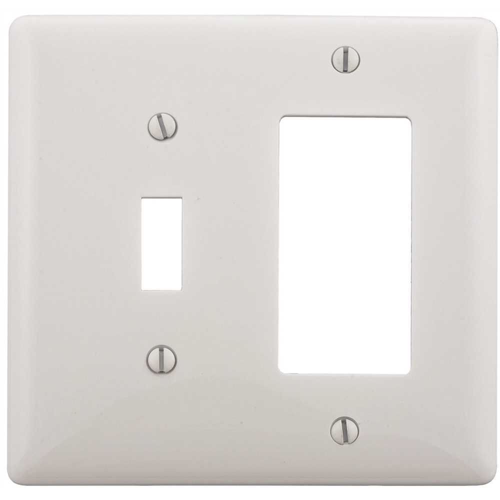 HUBBELL WIRING P126W , Wiring 2-Gang White Toggle And Decorator Wall Plate