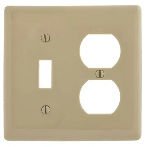 2-Gang Ivory Medium Size Toggle and Duplex Wall Plate