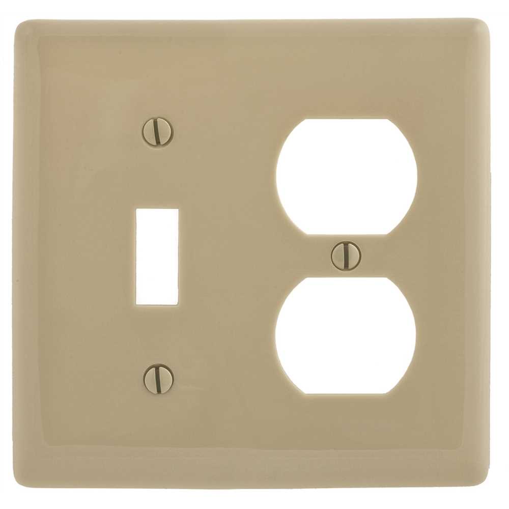 HUBBELL WIRING PJ18I 2-Gang Ivory Medium Size Toggle and Duplex Wall Plate