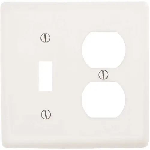 2-Gang White Toggle and Duplex Wall Plate