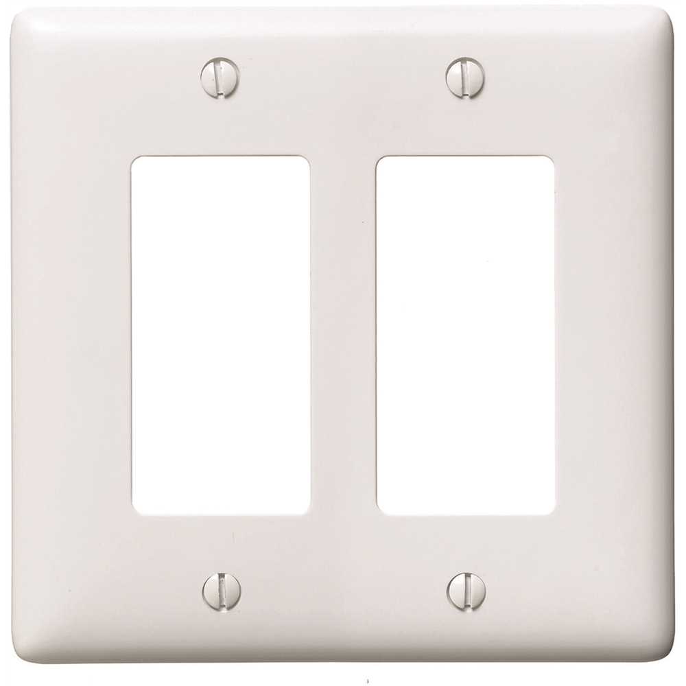 HUBBELL WIRING P262W 2-Gang Decorator Wall Plate - White