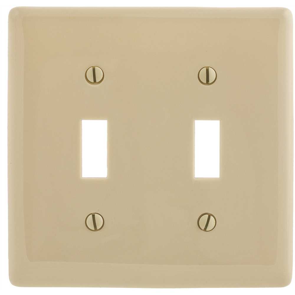 HUBBELL WIRING P2I 2-Gang Ivory Toggle Wall Plate